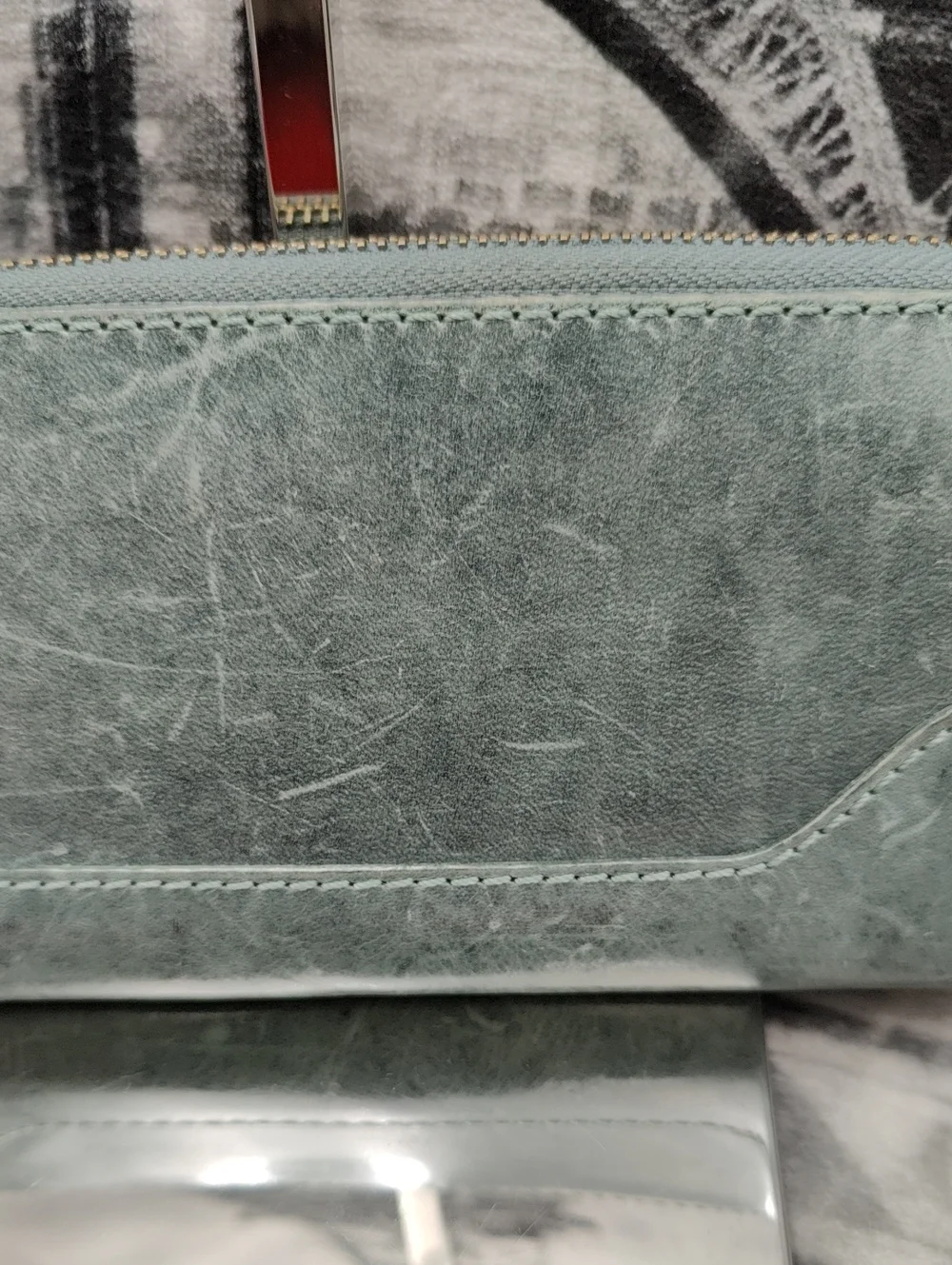 Frye Melissa Sage Green Leather Wallet